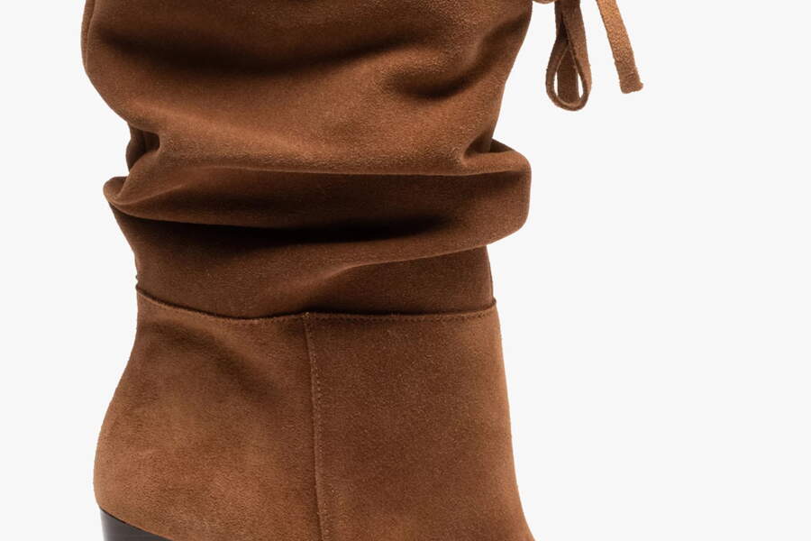 Bottes Slouchy En Velours Marron Zara - Tailles UK 5 6 7 - Neuves Avec Emballage - Référence 1011/510/700