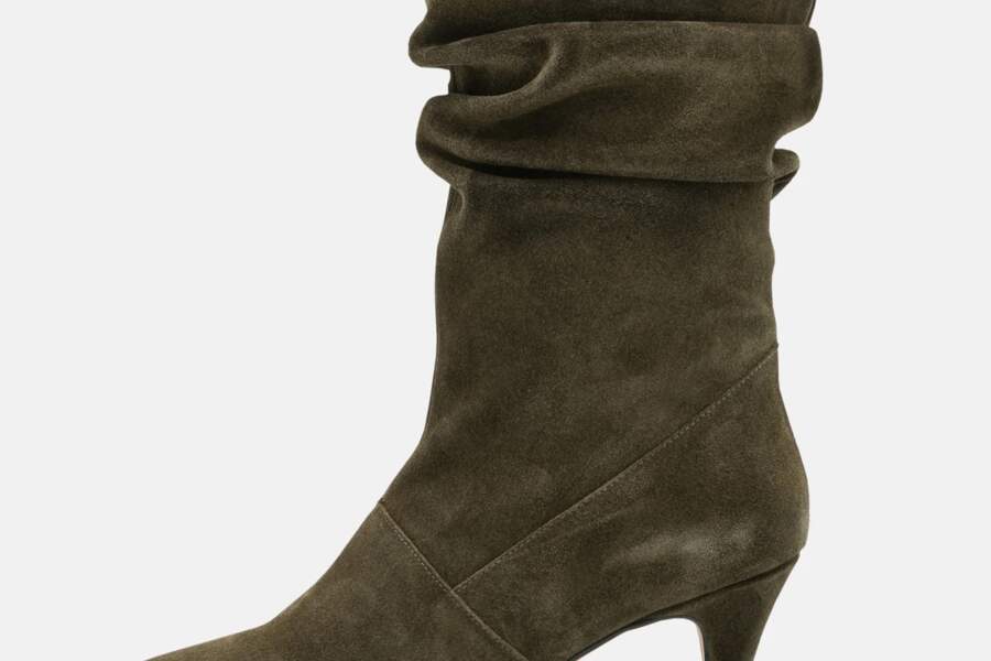bottes cuir plissées