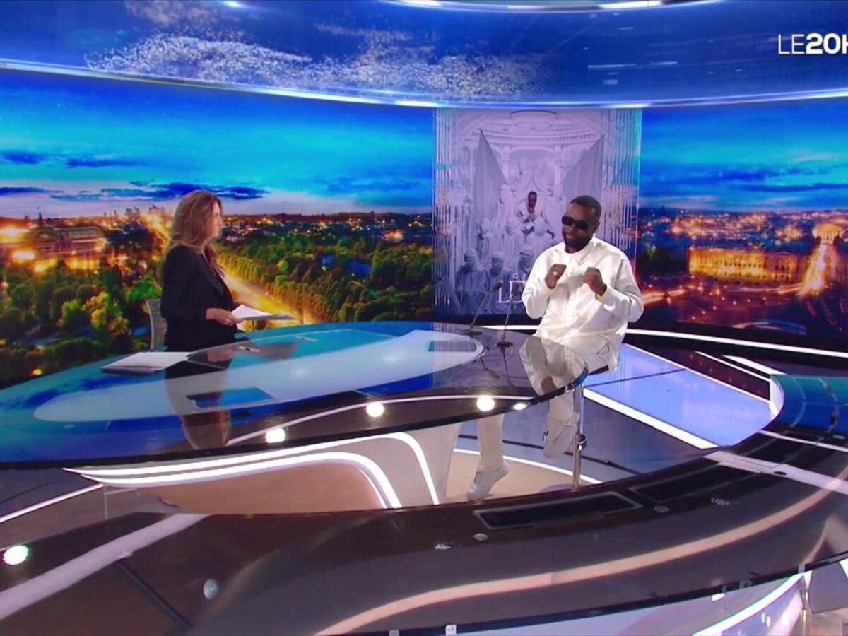 Gims invité sur le plateau de "20 heures" de TF1 : Anne-Claire Coudray se déhanche avec le chanteur
