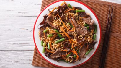 Cuisine / Recette. Nouilles chinoises sautées au boeuf et aux légumes :  mettez de l'Asie dans votre assiette !
