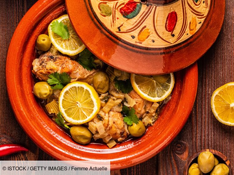 Poulet citron confit et olives en cocotte pour 4 personnes - Recettes -  Elle à Table