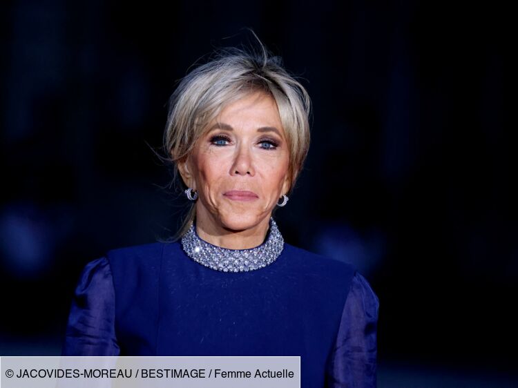 Visite de Charles III : Brigitte Macron sublime en robe longue de soirée à strass