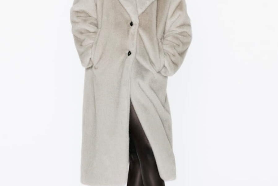Manteau Femme Long Hiver 2024 - Veste Chaud Élégante Manches Longues Overcoat Automne Hiver Avec Poches Tendance Chic