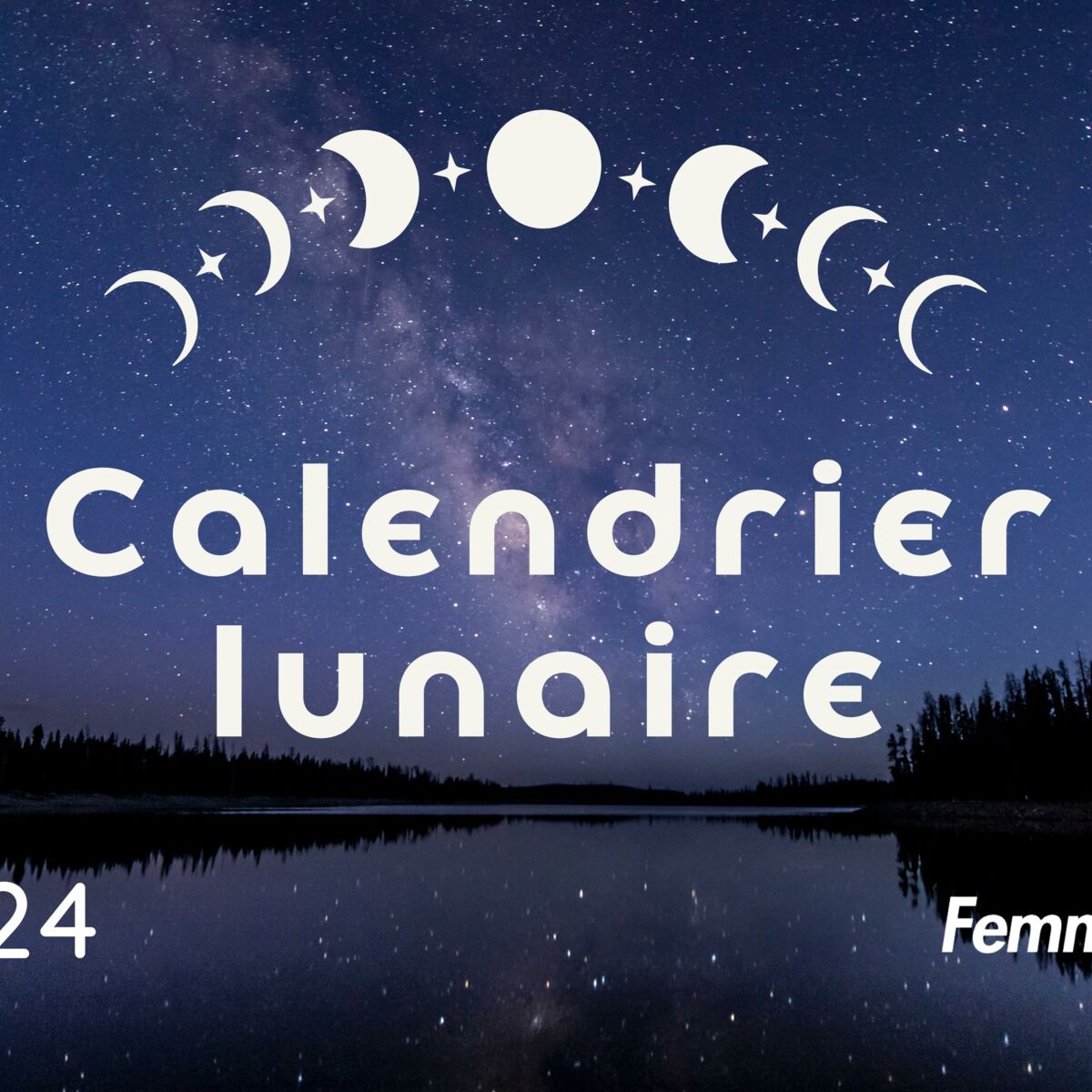 CALENDRIER LUNAIRE 2024, triple lune, calendrier 2024 | Carte de vœux