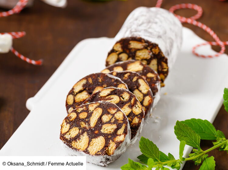 Saucisson au chocolat la recette facile et rapide pour Noël Femme