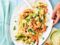 Salade d'orecchiette aux crevettes, haricots et parmesan