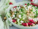 Salade quinoa aux pois chiches concombre radis et ciboulette