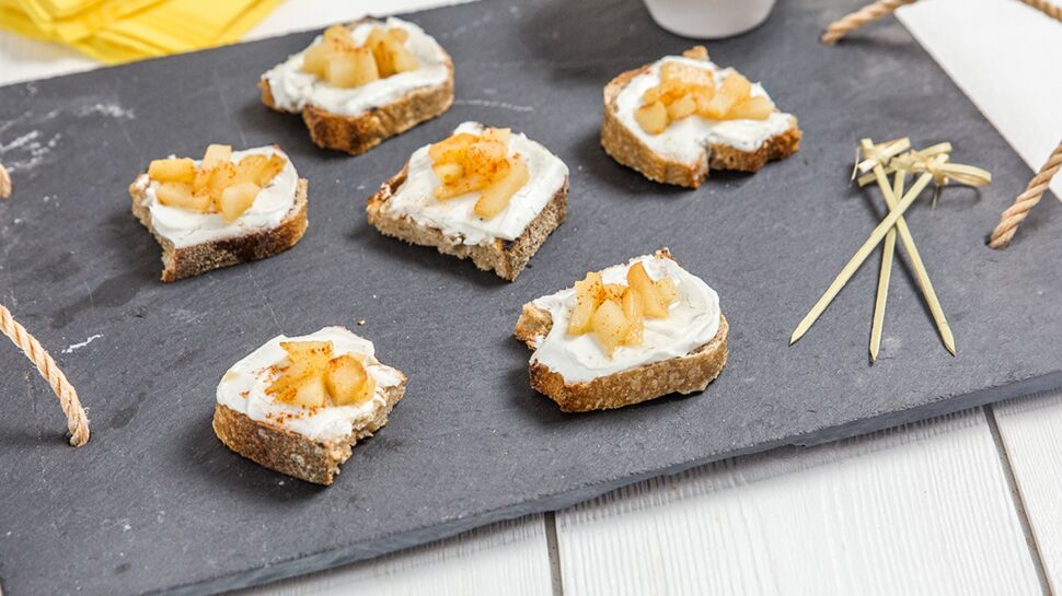 Tartine de poire et piment d'Espelette