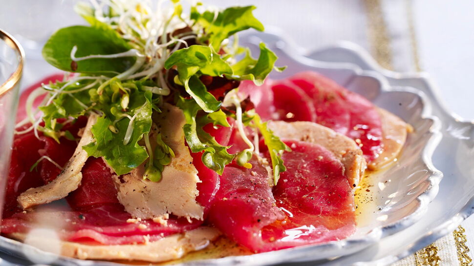 Carpaccio de boeuf au foie gras