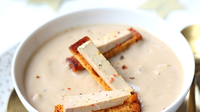 Velouté de châtaignes au foie gras et pain d’épices facile et rapide
