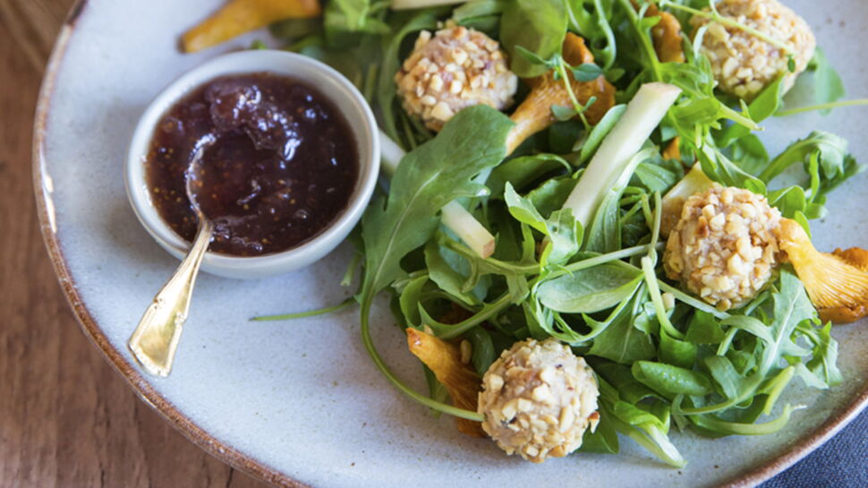 Salade festive au foie gras