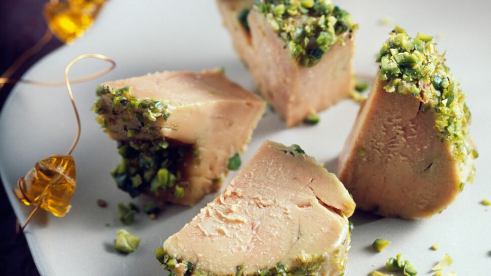 Bouchées de foie gras pané à la pistache