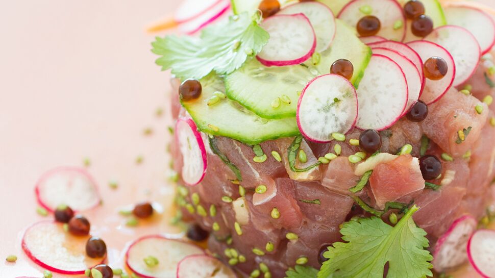 Tartare de thon au sésame et wasabi