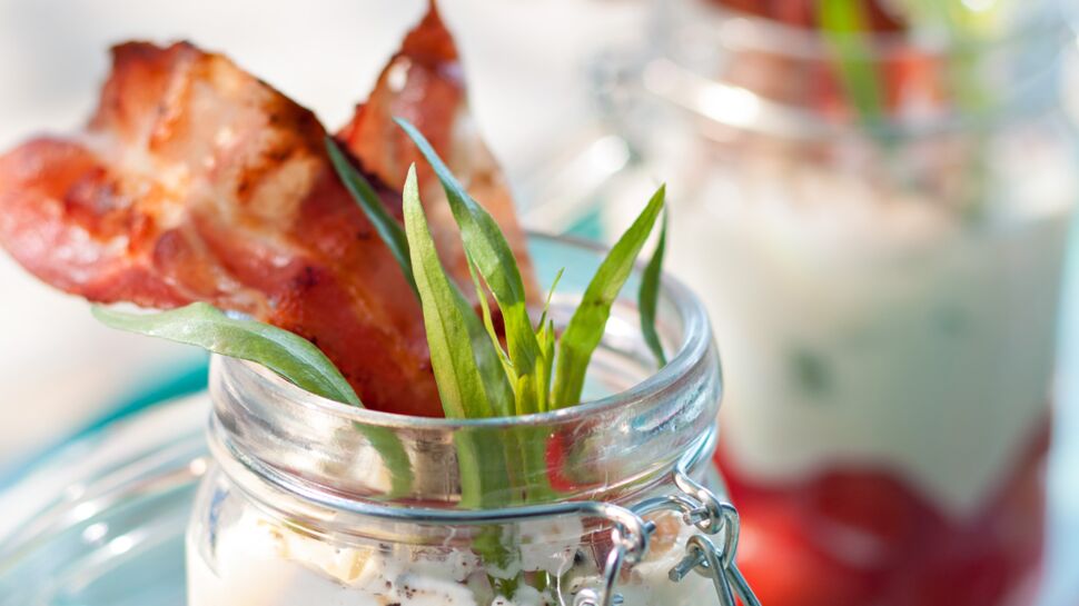 Verrine de tomates à la crème de chèvre