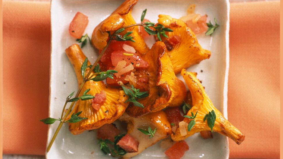 Salade tiède de girolles