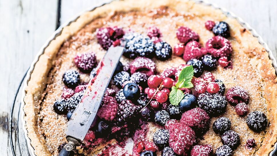 Tarte aux fruits rouges à la crème de noisette