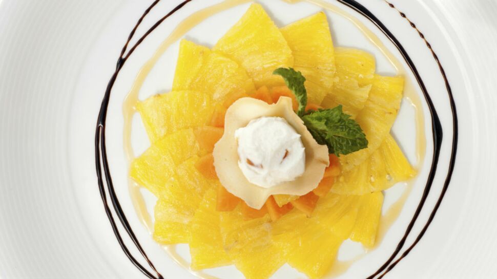 Carpaccio d’ananas au piment d’Espelette pour diabétiques