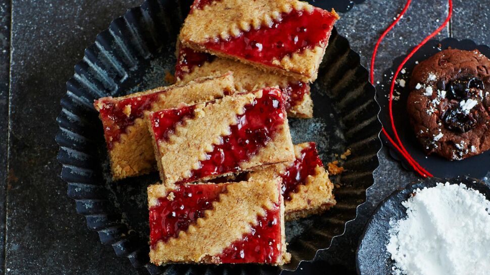 Sablés rayés à la gelée de groseille