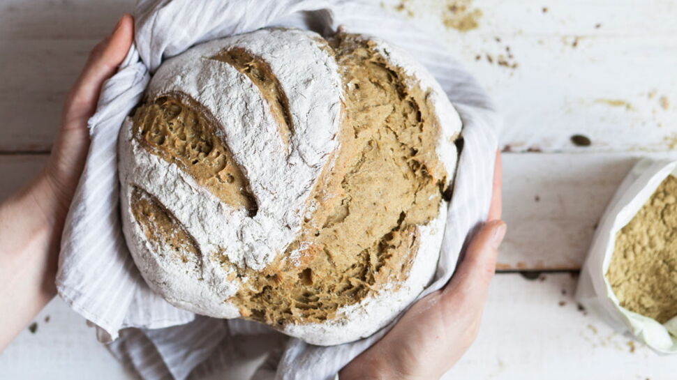 Pain rond à la farine de pépins de courge