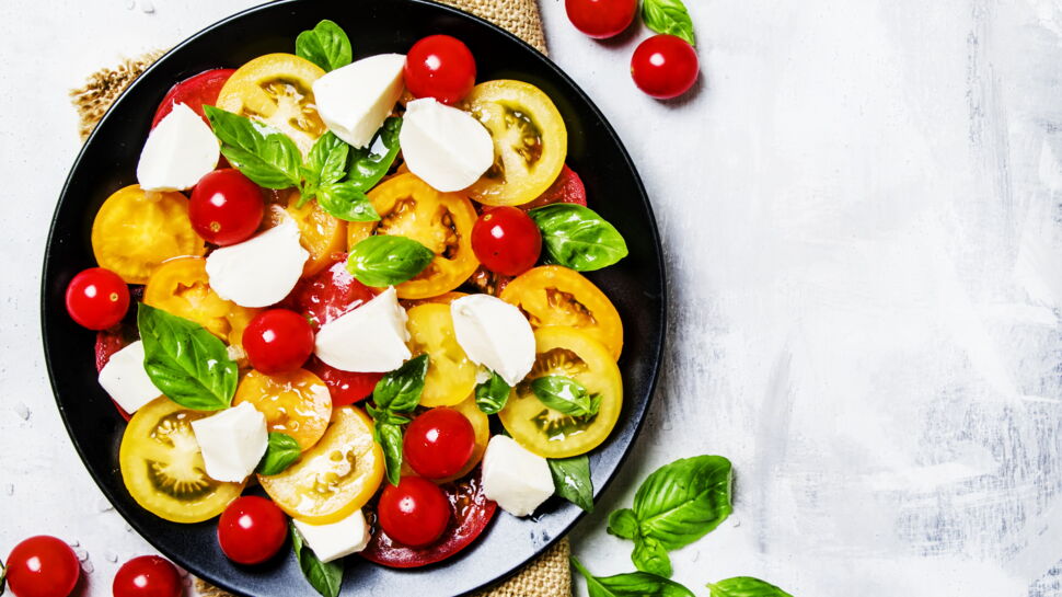 Tomates multicolores mozzarella