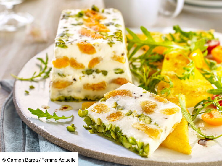 Terrine de aux abricots & roquette à la polenta grillée