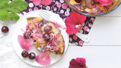 Clafoutis aux roses trémières