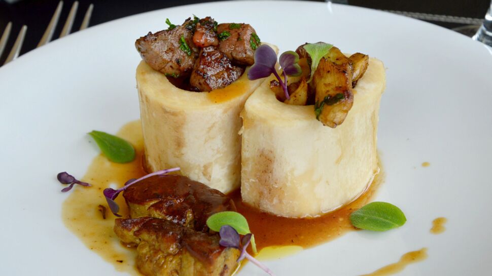 Os à moelle de bœuf de Chalosse au foie gras de canard fermier des Landes