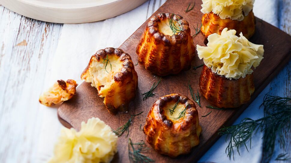 Cannelés salés au saumon et tête de moine AOP