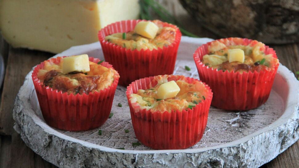 Muffins tomates séchées, ciboulette et tomme de Savoie IGP