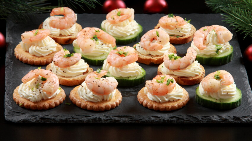 Toasts de Noël aux crevettes facile rapide : découvrez les recettes de ...
