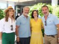 Nadia Farès, Mel Gibson, Nathalie Péchalat, Jean Dujardin souriants à Roland-Garros 