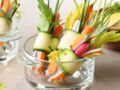 Minis roulés de courgette au surimi et légumes croquants