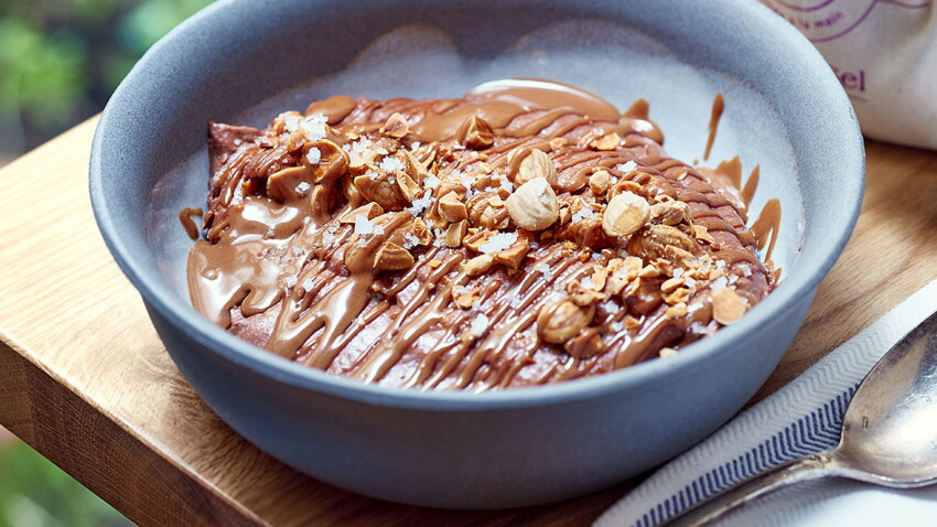 Mousse au chocolat, praliné & fleur de sel Le Guérandais facile et