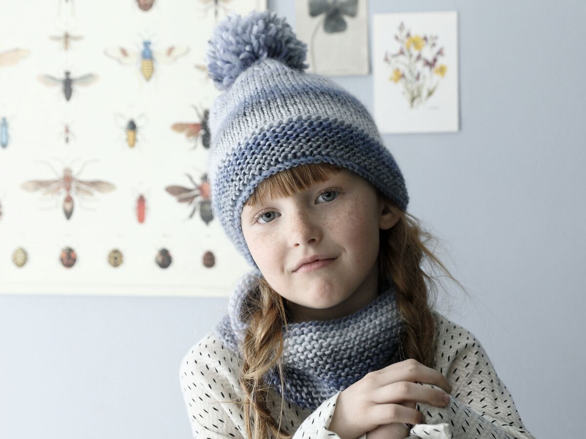 Comment faire un bonnet enfant et son snood en jersey et point