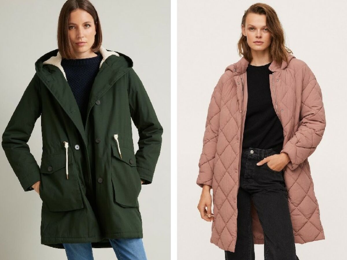 Un parka femme sale