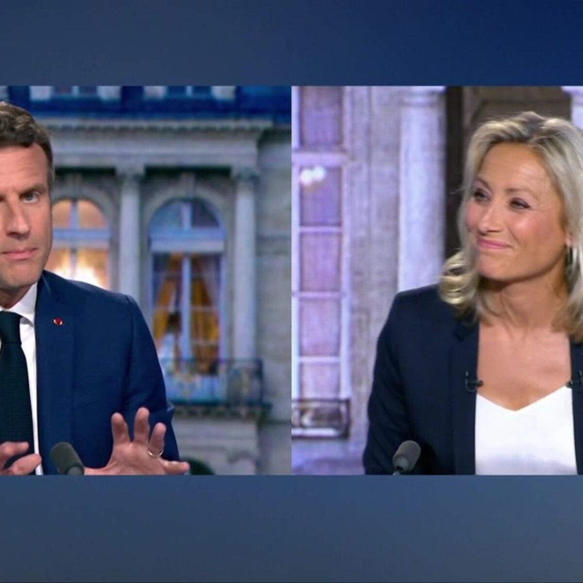 Anne-Sophie Lapix : sa question piquante adressée à Emmanuel Macron : Femme  Actuelle Le MAG