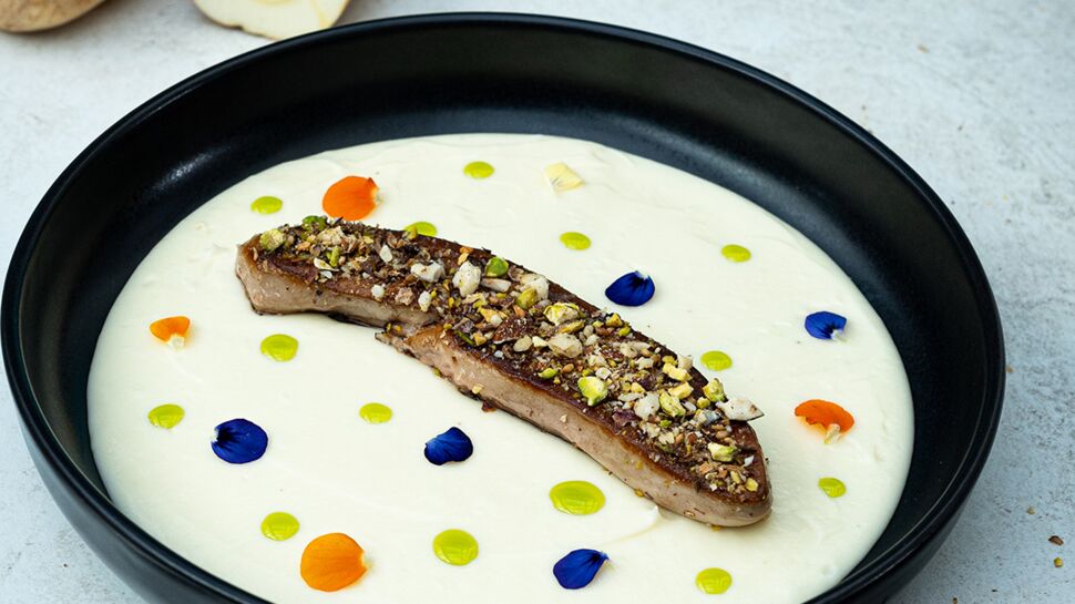 Crème de panais et foie gras poëlé