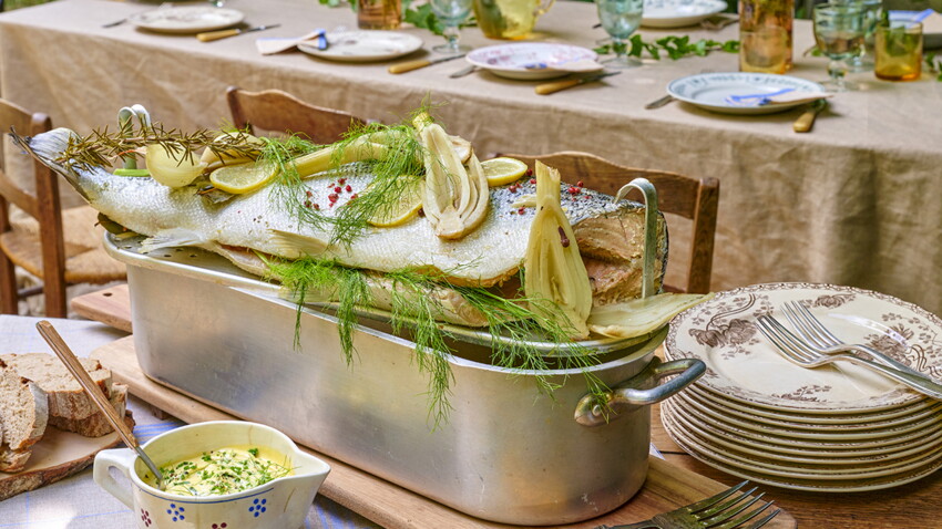 Saumon froid mi-cuit au fenouil, mayonnaise aux herbes facile et rapide