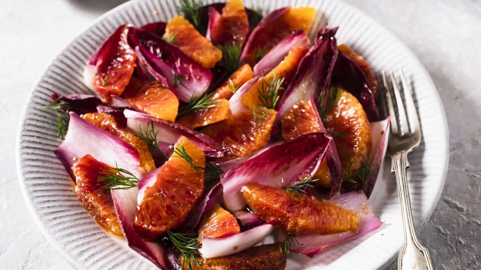 Salade de chicorée rouge et orange sanguine