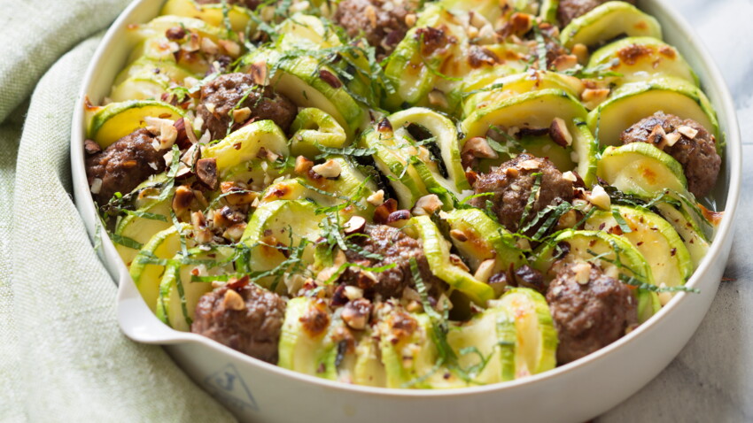 Tian de courgettes aux boulettes et aux épices facile et rapide ...