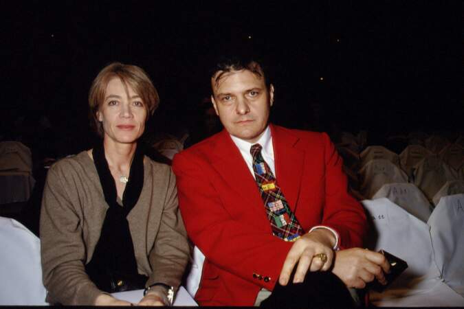 Françoise Hardy et Jean-Charles de Castelbajac au défilé Courrèges en 1994.