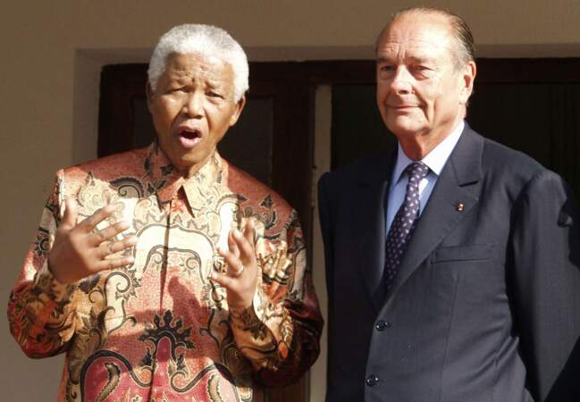 Nelson Mandela et Jacques Chirac en 2002