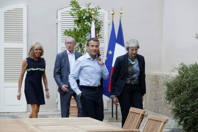 Emmanuel Macron, Brigitte Macron et Theresa May