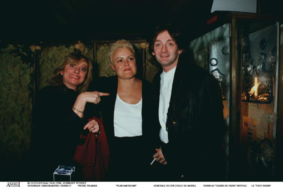 Véronique Sanson et Pierre Palmade à la générale de Muriel Robin au Casino de Paris le 16 janvier 1996. 