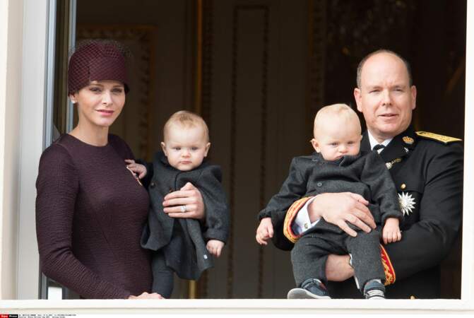 Le Prince Albert II de Monaco, Charlene, Gabriella et Jacques