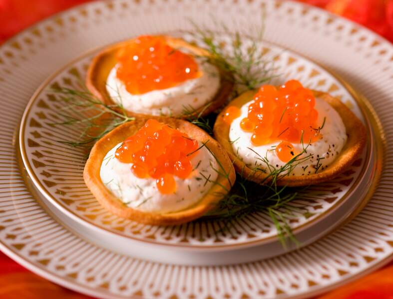 Tartelettes aux œufs de saumon