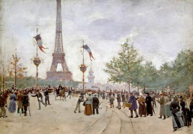 L'artiste Jean Béraud immortalise les premiers temps de la Tour Eiffel en 1889