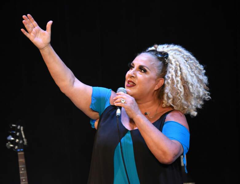 Marianne James au théâtre de la Grande Comédie en 2018, pour le conte musical "Tatie Jambon".