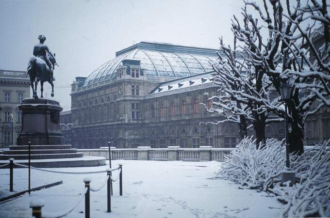 Opéra de Vienne sous la neige