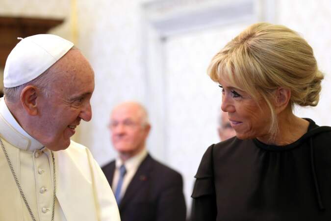 Le pape François et Brigitte Macron